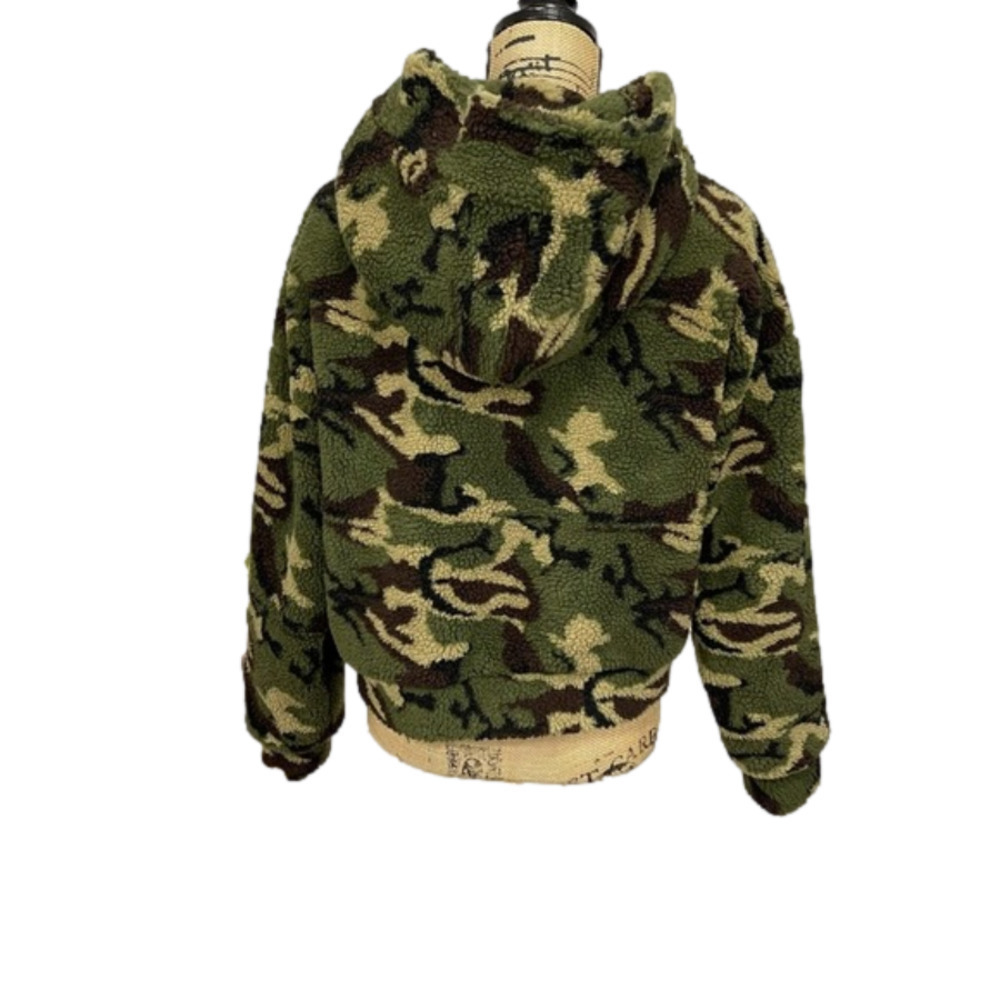 AUDREY Teddy Bear Sherpa HoodedArmy Camo  Jacket NWT - Picture 7 of 12